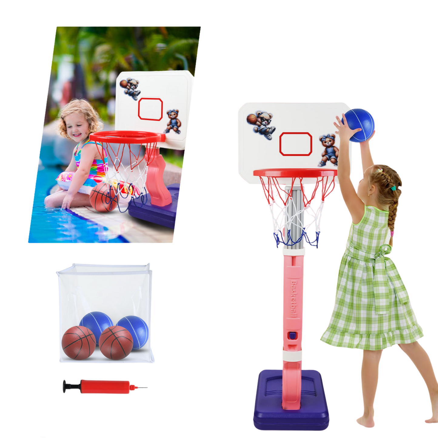 Toddler Basketball Hoop Blue or Pink